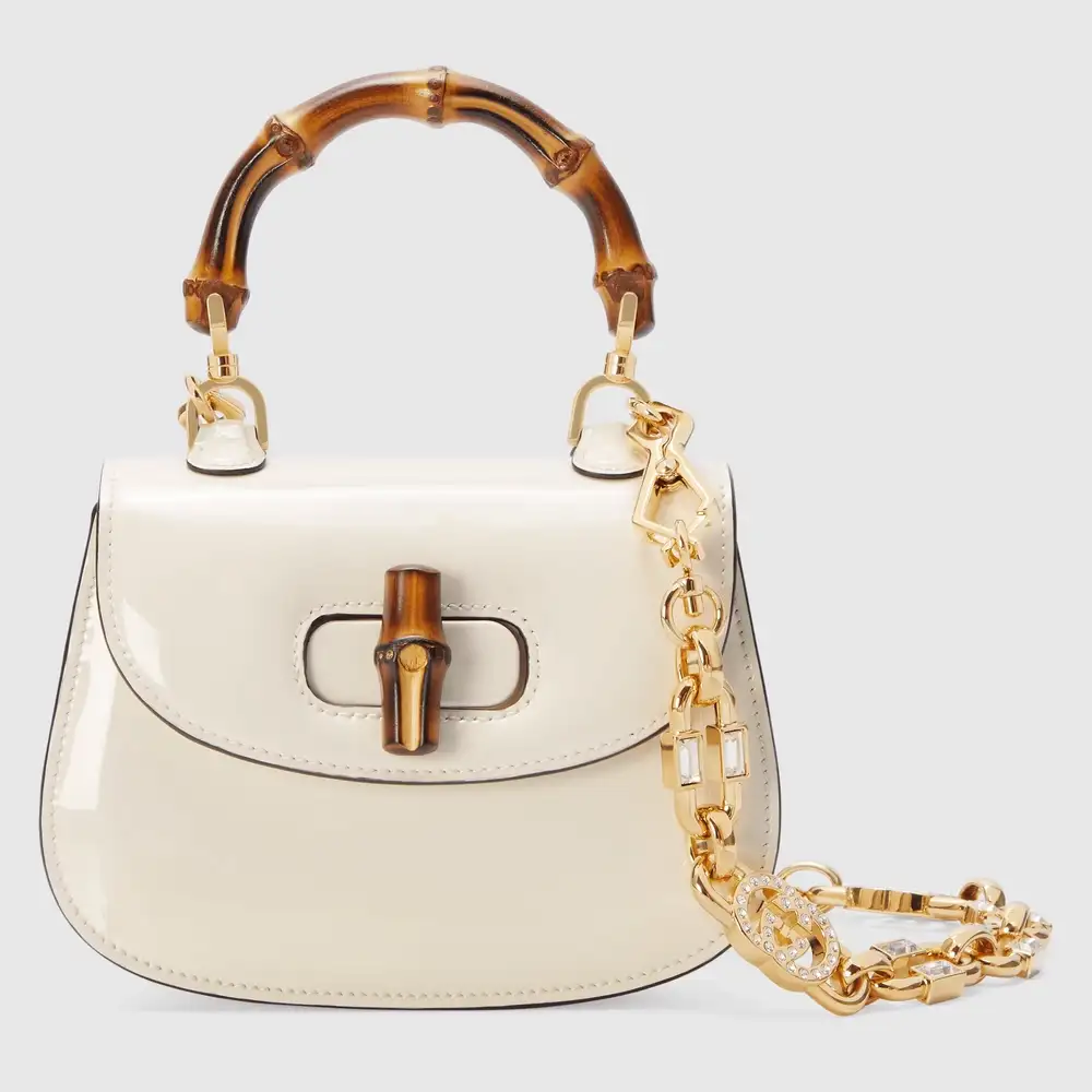 Gucci Bamboo 1947 mini bag White patent leather