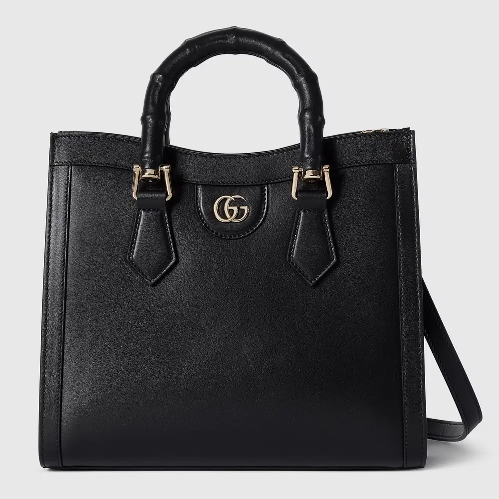 Gucci Diana medium tote bag Black soft leather
