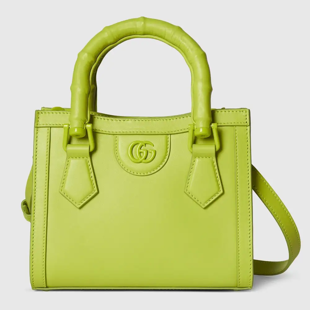 Gucci Diana small tote bag Bright green soft leather