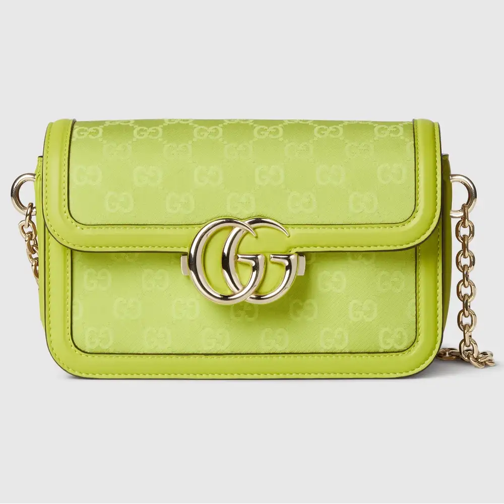 Gucci Go small shoulder bag Bright green GG canvas