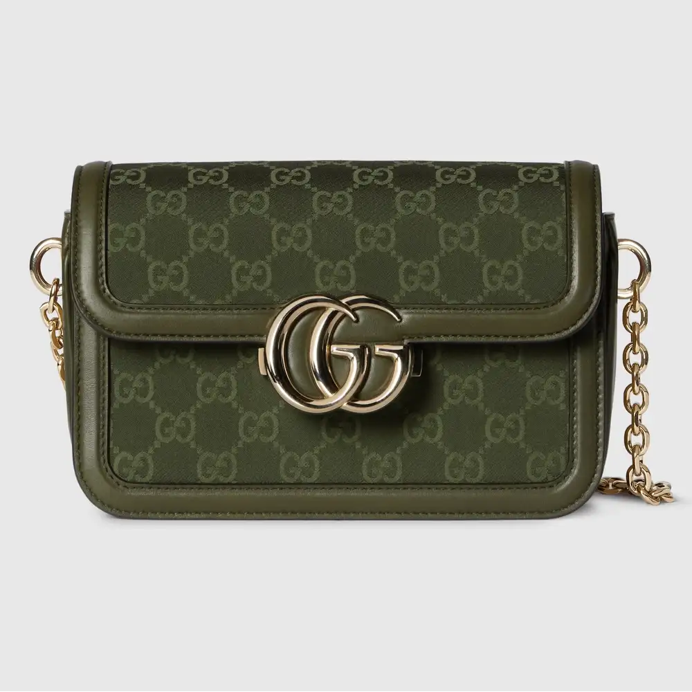 Gucci Go small shoulder bag Forest green GG canvas