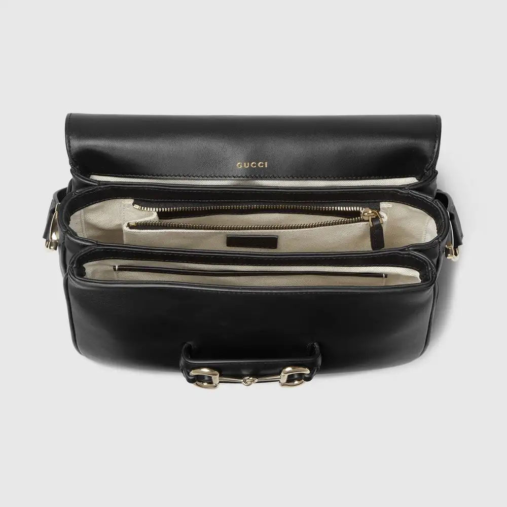 Gucci Horsebit 1955 Soft medium shoulder bag Interior pockets