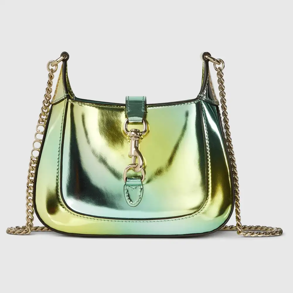 Gucci Jackie Notte mini bag Green and multicolor mirrored leather