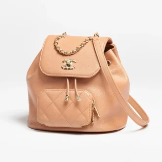 Chanel backpack grained shiny calfskin gold tone metal AS3530B05052NB356 #2