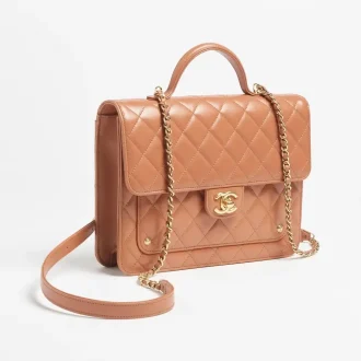 Chanel backpack shiny lambskin gold tone metal AS5704B21436NB356 #2