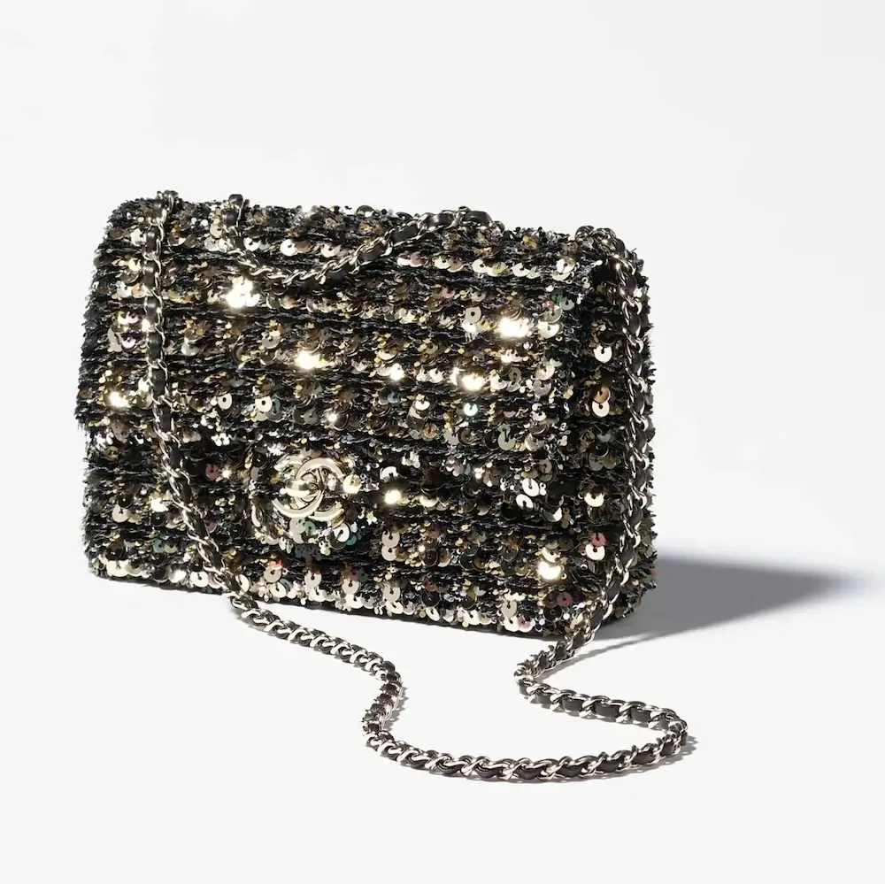 Chanel flap bag sequins gold tone metal AS4561B20755U2246