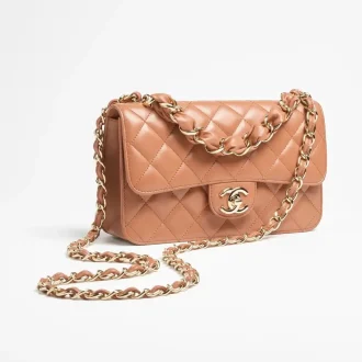 Chanel flap bag shiny lambskin gold tone metal AS5671B21344NB356E #2