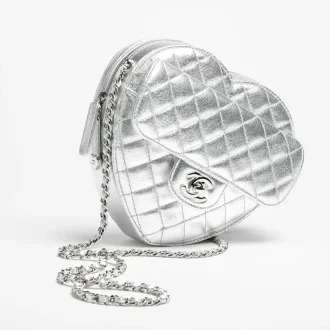 Chanel heart bag metallic lambskin silver tone metal AS5764B21928NF635 #2