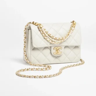 Chanel mini flap bag shiny lambskin imitation pearls gold tone metal AS4384B15773U2361 #2