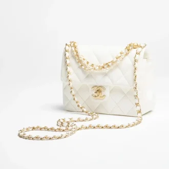 Chanel mini flap bag shiny lambskin imitation pearls gold tone metal AS4384B15773U3527 #2