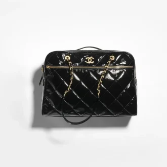 Chanel travel bag patent crumpled calfskin gold tone metal AS5617B2080294305