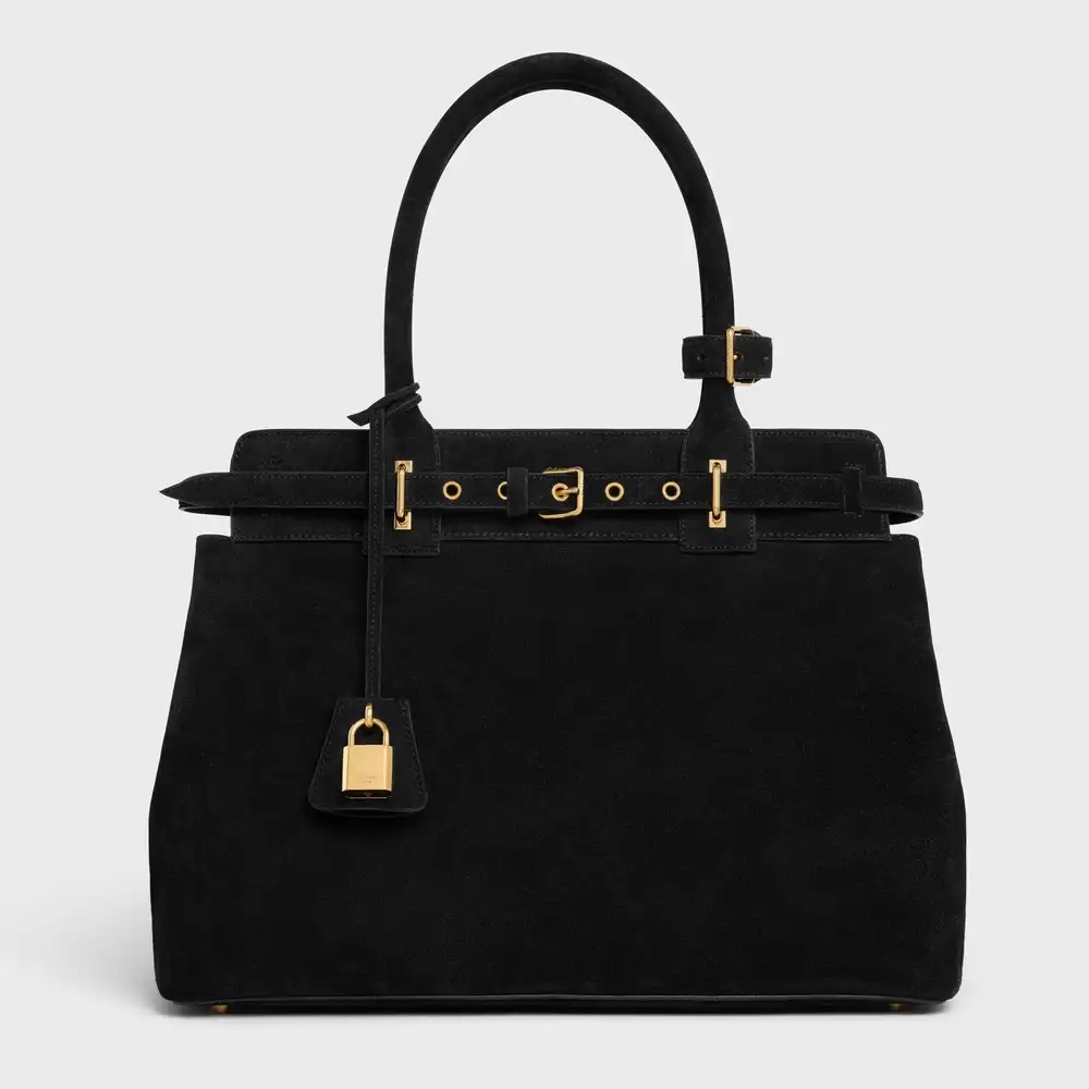 Celine Celine Conti Bag In Suede Calfskin Black