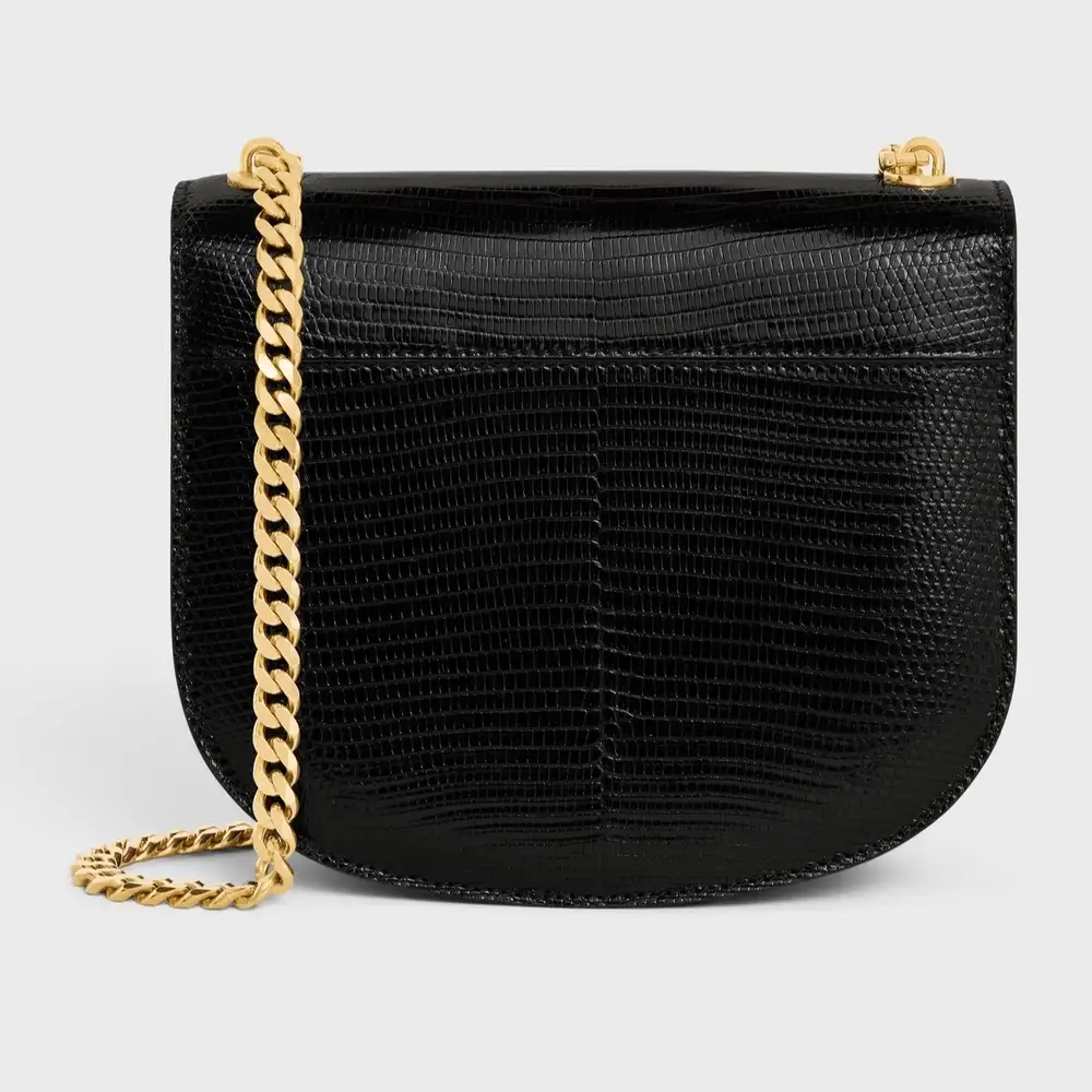 Celine Chain Besace Clea In Lizard Black Interior pockets 2