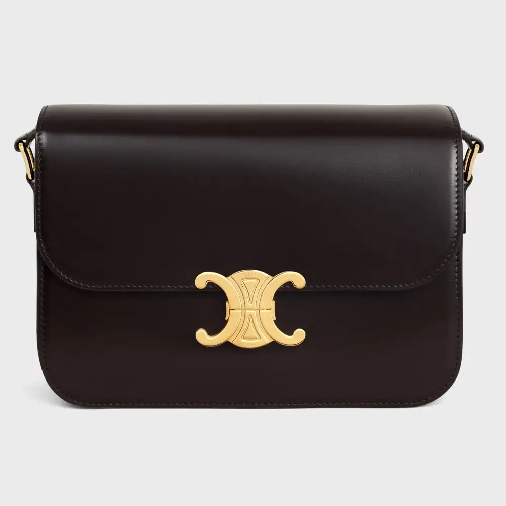 Celine Classique Triomphe Bag in shiny calfskin black