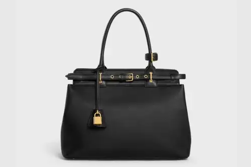 Celine Conti Bag In Supple Grained Calfskin Black Featured images