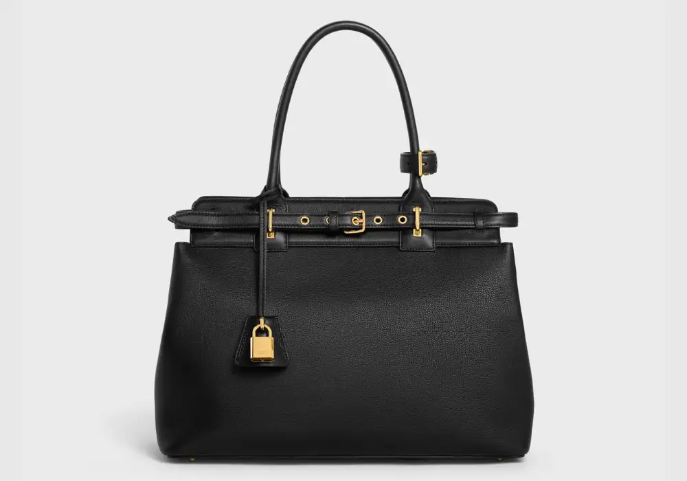 Celine Conti Bag In Supple Grained Calfskin Black Front images