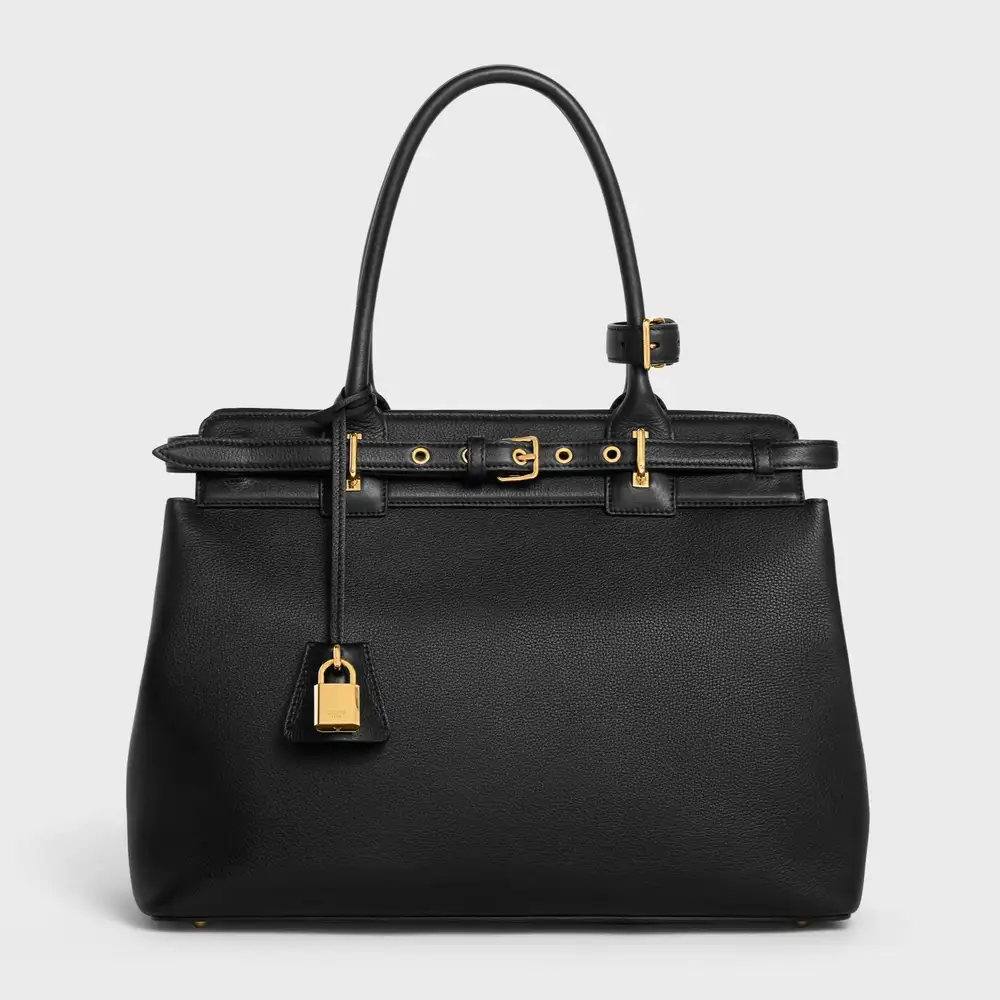 Celine Conti Bag In Supple Grained Calfskin Black