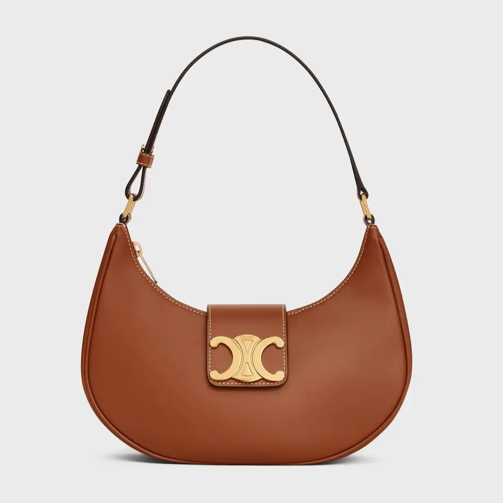 Celine Medium Ava Triomphe Bag In Smooth Calfskin Tan