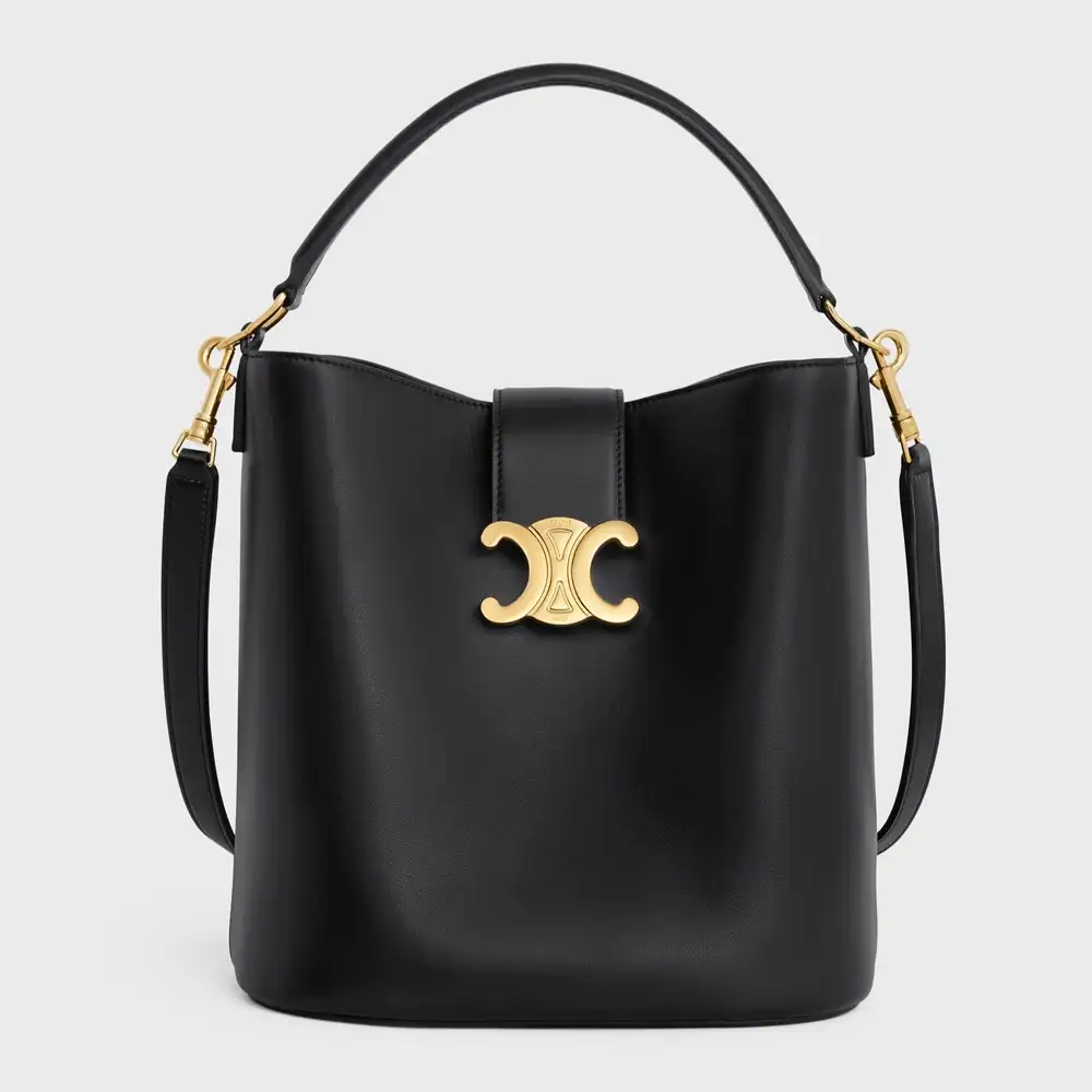 Celine Medium Bucket Louise In Smooth Calfskin Black