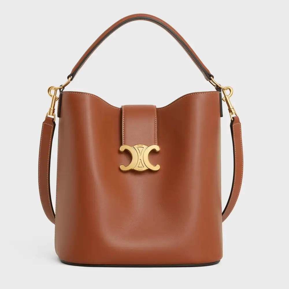 Celine Medium Bucket Louise In Smooth Calfskin Tan