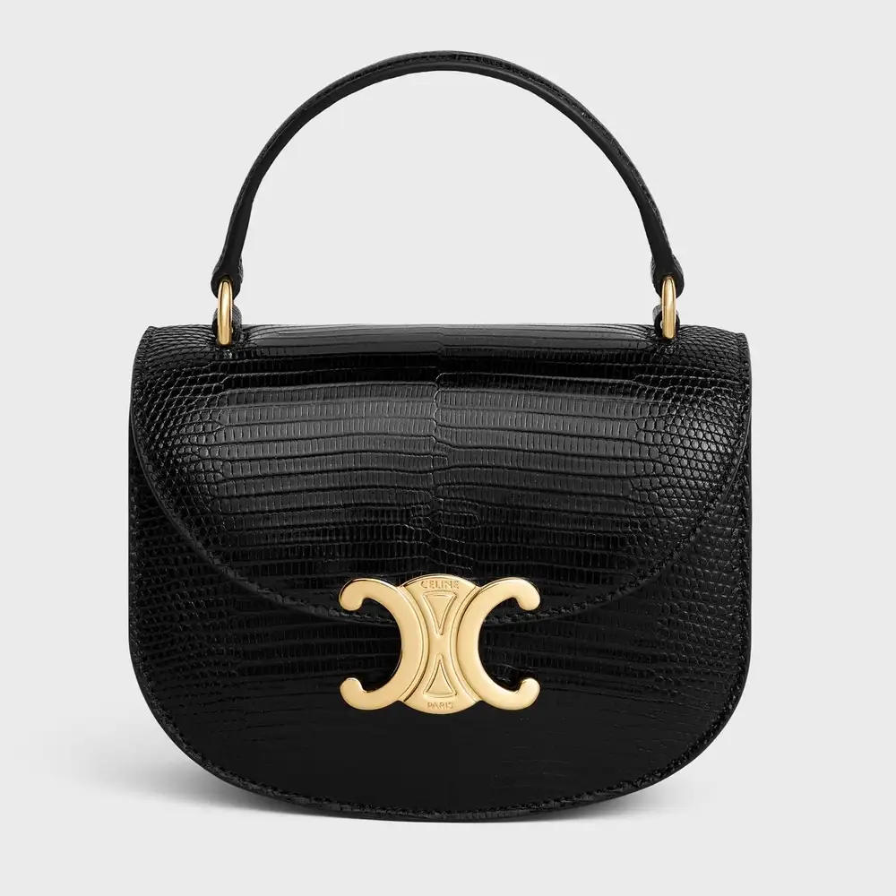Celine Mini Besace Clea In Lizard Black