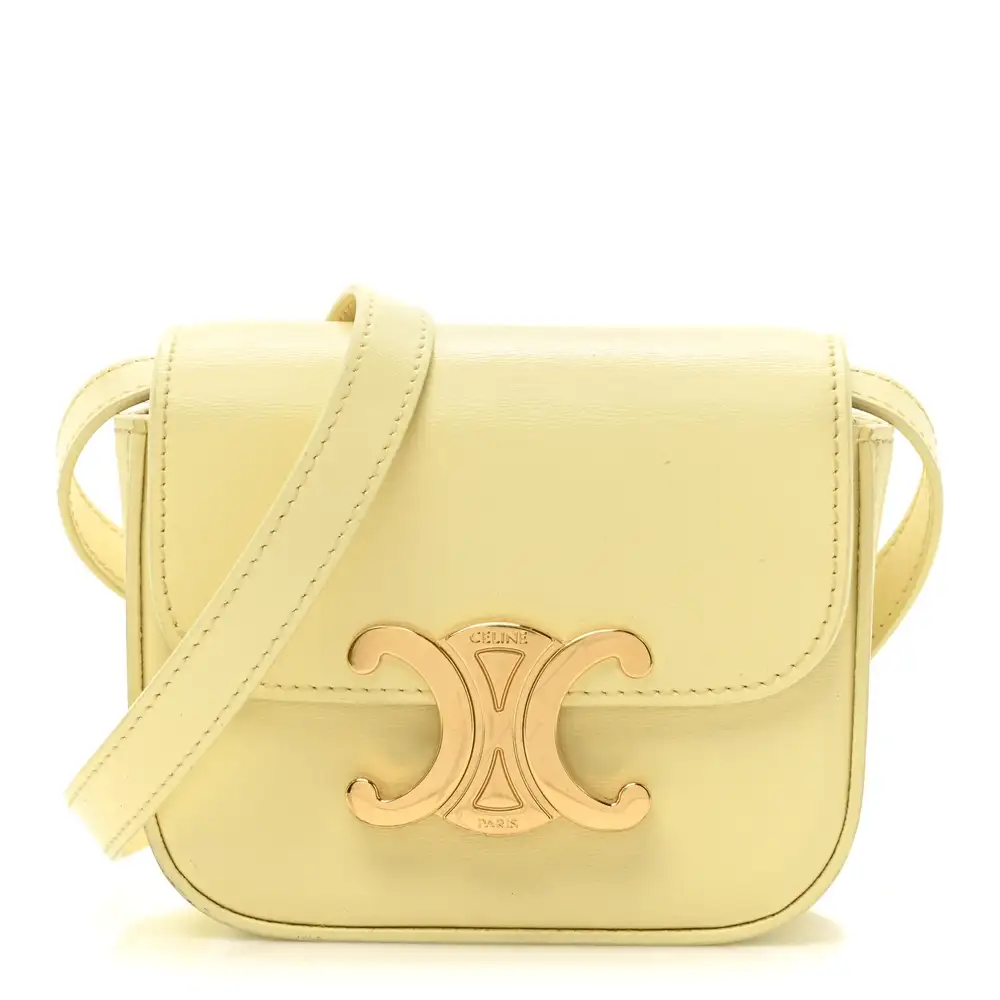 Celine Shiny Calfskin Mini Claude Almond Green