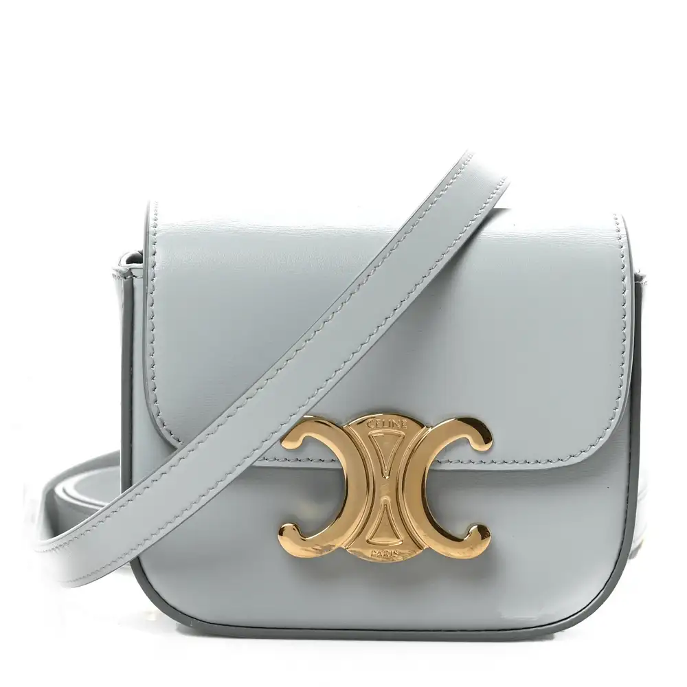 Celine Shiny Calfskin Mini Claude Soft Blue