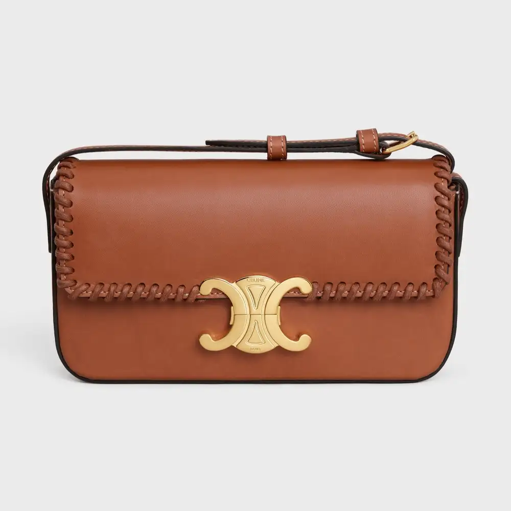 Celine Shoulder Bag Claude In Braided Natural Calfskin Tan