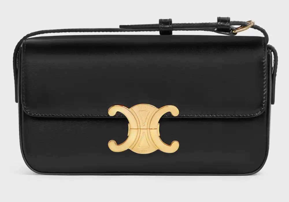 Celine Shoulder Bag Claude In Shiny Calfskin Black Front image