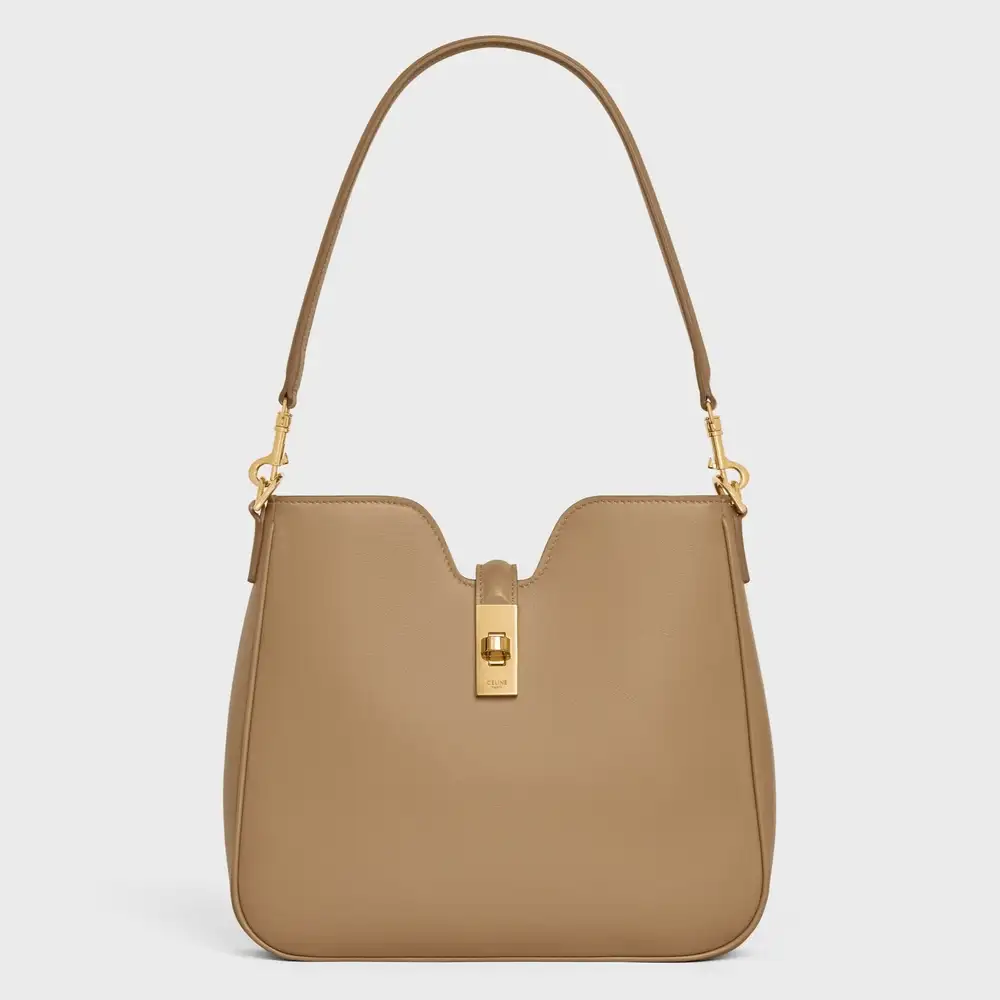 Celine Small Camille 16 Soft Bag In Smooth Calfskin Smoked Brown