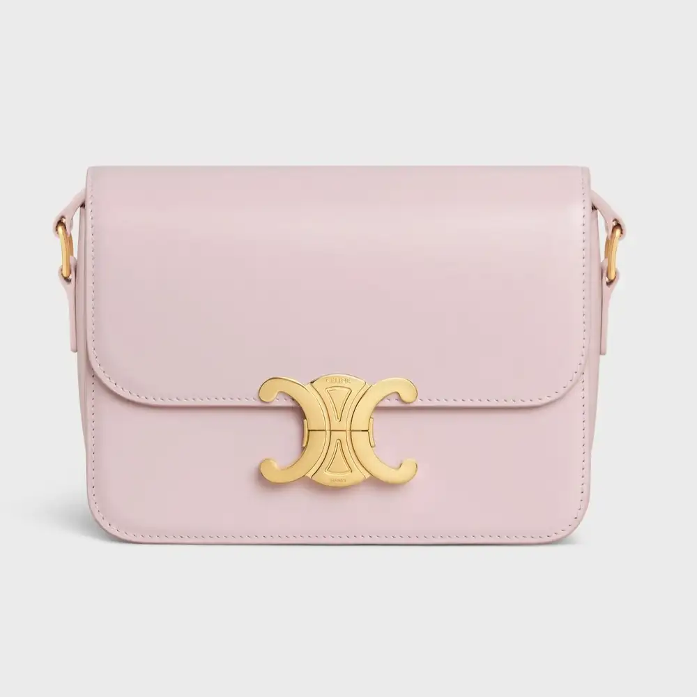 Celine Teen triomphe Bag In Shiny Calfskin Pastel Pink