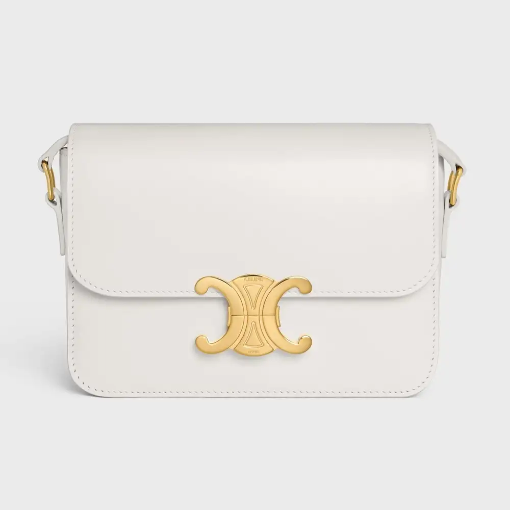 Celine Teen triomphe Bag In Shiny Calfskin Rice