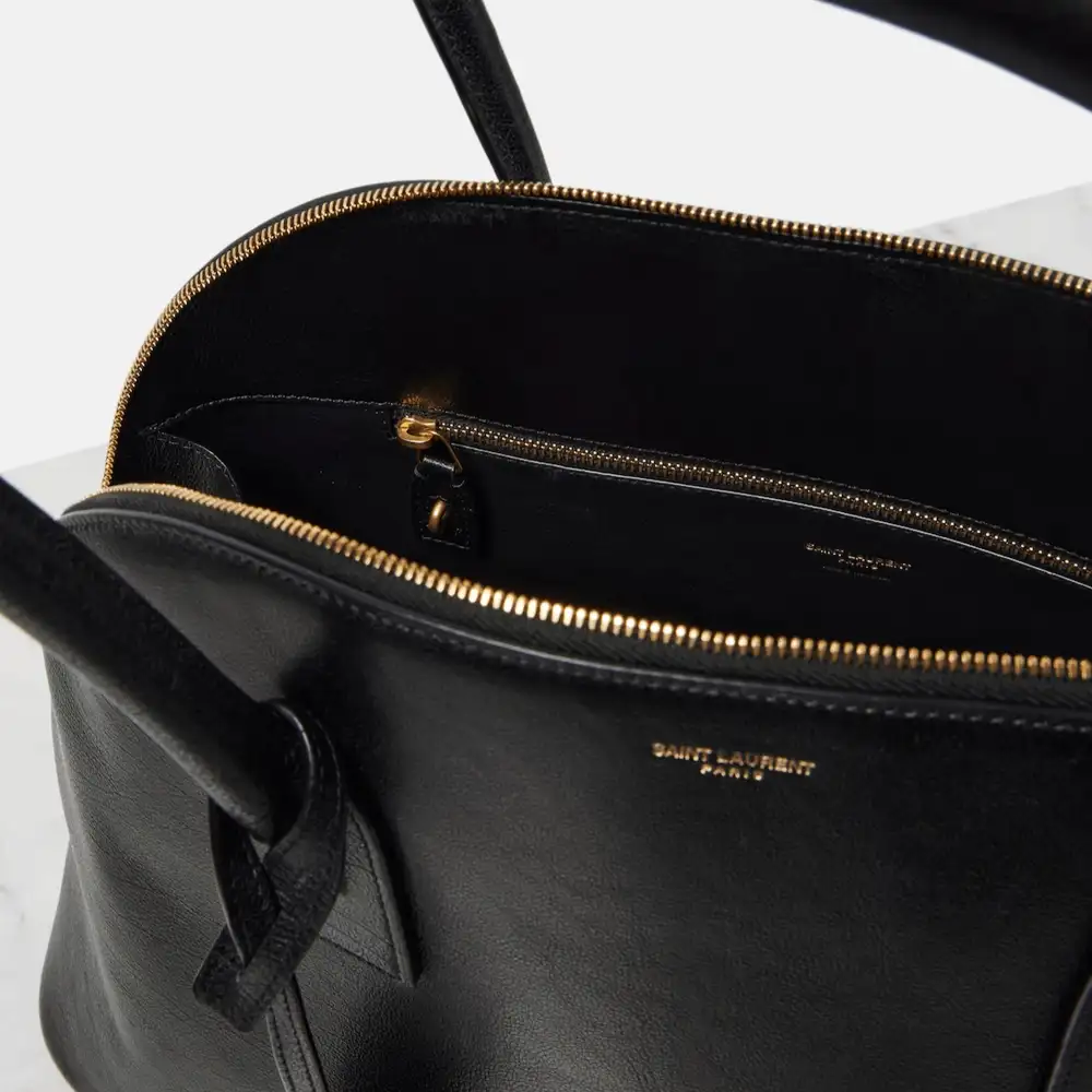 Saint Laurent Duffle Sac De Jour In Supple Leather Black Interior pockets