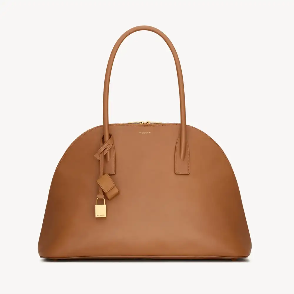 Saint Laurent Duffle Sac De Jour In Supple Leather Brown