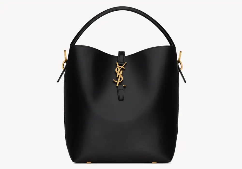 Saint Laurent Le 37 In Shiny Leather Black Front image