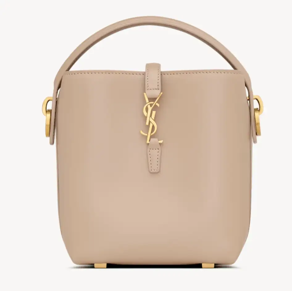 Saint Laurent Le 37 Mini In Shiny Leather Dark Beige