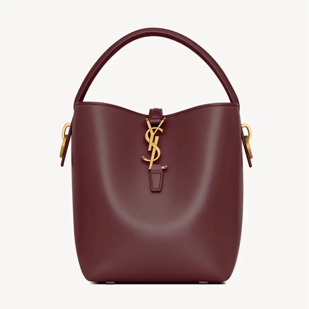 Saint Laurent Le 37 Small In Shiny Leather Rouge Cabernet