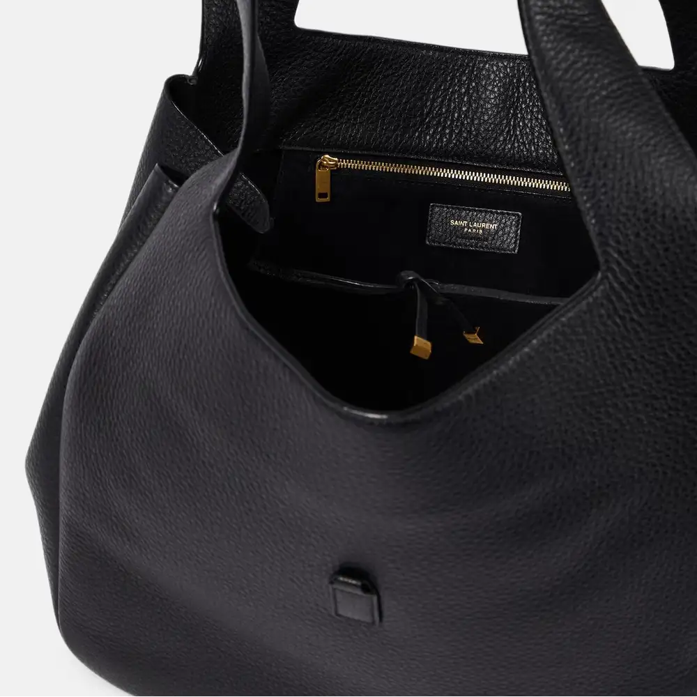 Saint Laurent Le 5 À 7 Bea In Grained Leather Black Interior pockets