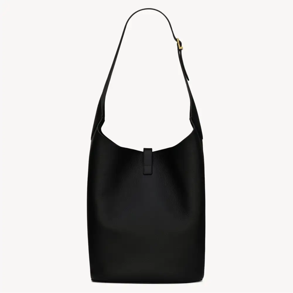 Saint Laurent Le 5 À 7 Hobo In Grained Leather Black Interior pockets 2