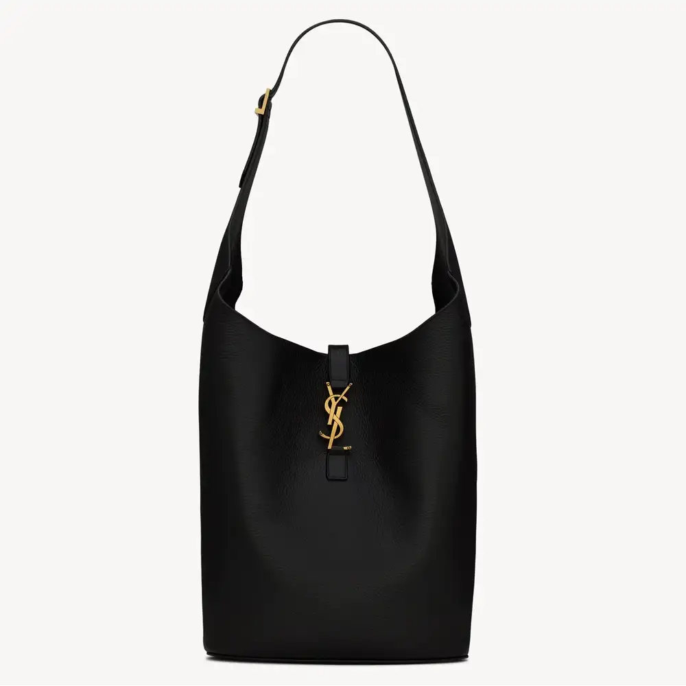 Saint Laurent Le 5 À 7 Hobo In Grained Leather Black