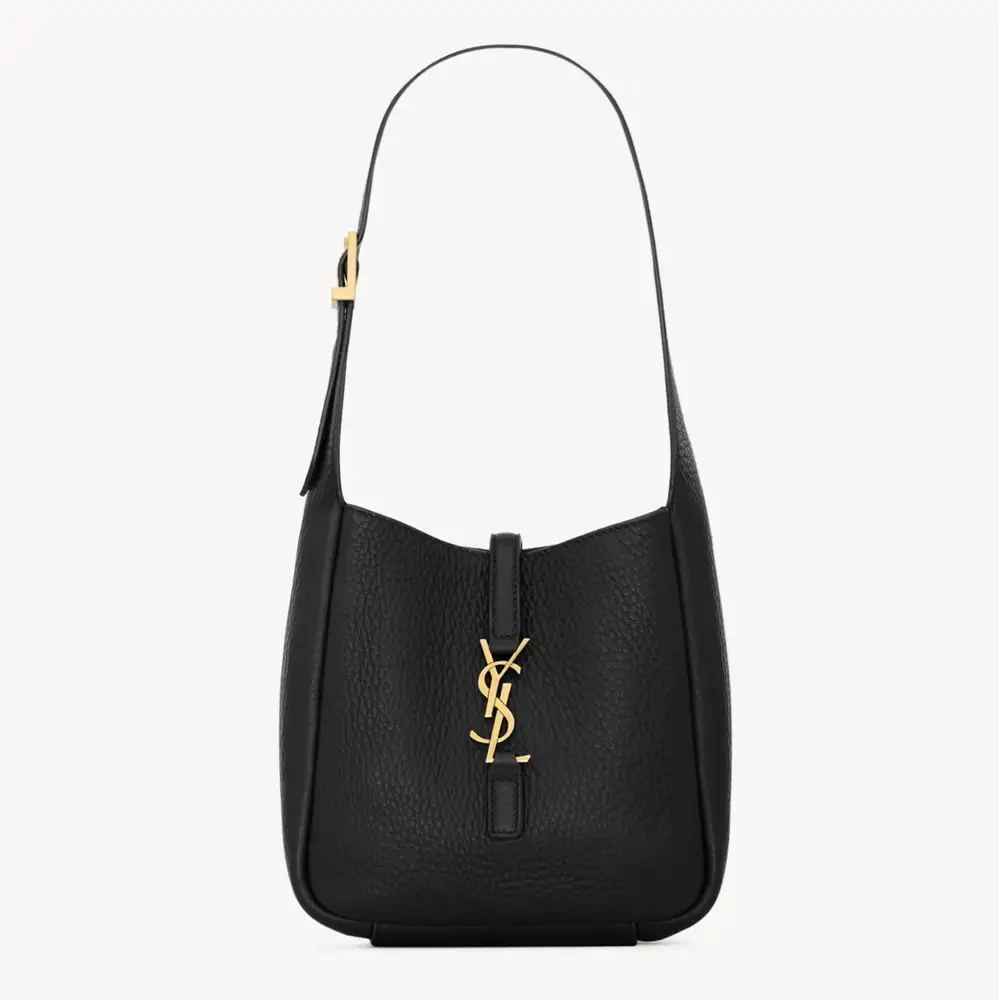 Saint Laurent Le 5 À 7 Supple Baby In Grained Leather Black