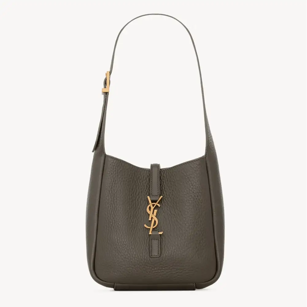 Saint Laurent Le 5 À 7 Supple Baby In Grained Leather Light Musk