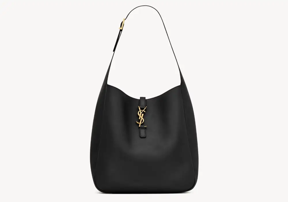 Saint Laurent Le 5 À 7 Supple Large In Grained Leather Black Front image