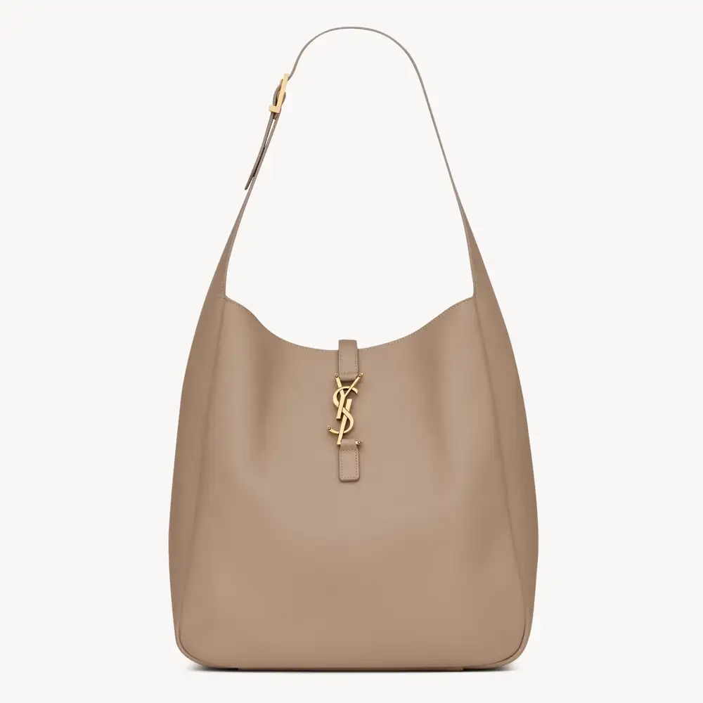 Saint Laurent Le 5 À 7 Supple Large In Grained Leather Dusty Grey