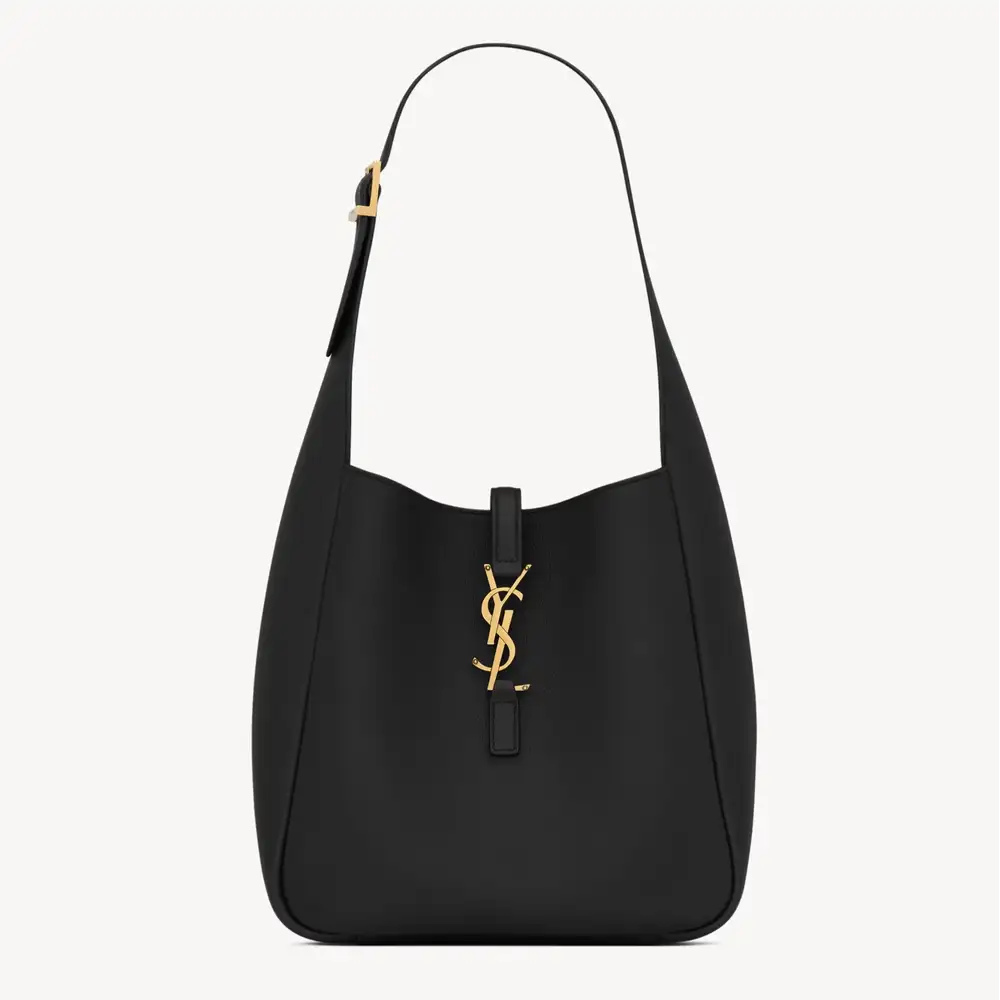 Saint Laurent Le 5 À 7 Supple Small In Grained Leather Black