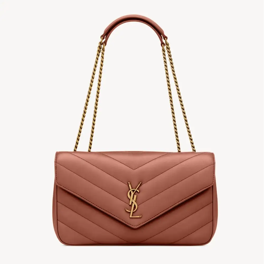 Saint Laurent Loulou Medium In Matelassé Lambskin Hortensia