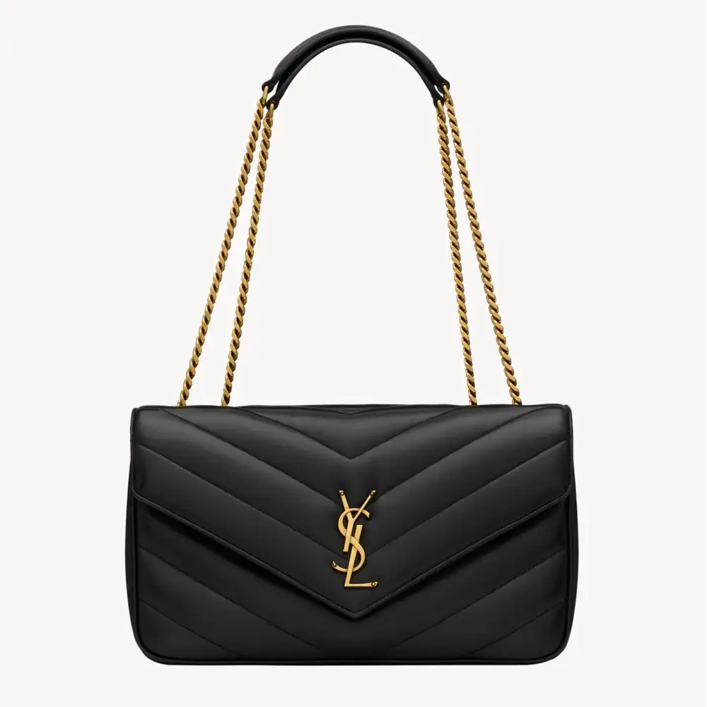 Saint Laurent Loulou Medium In Matelassé Lambskin Noir