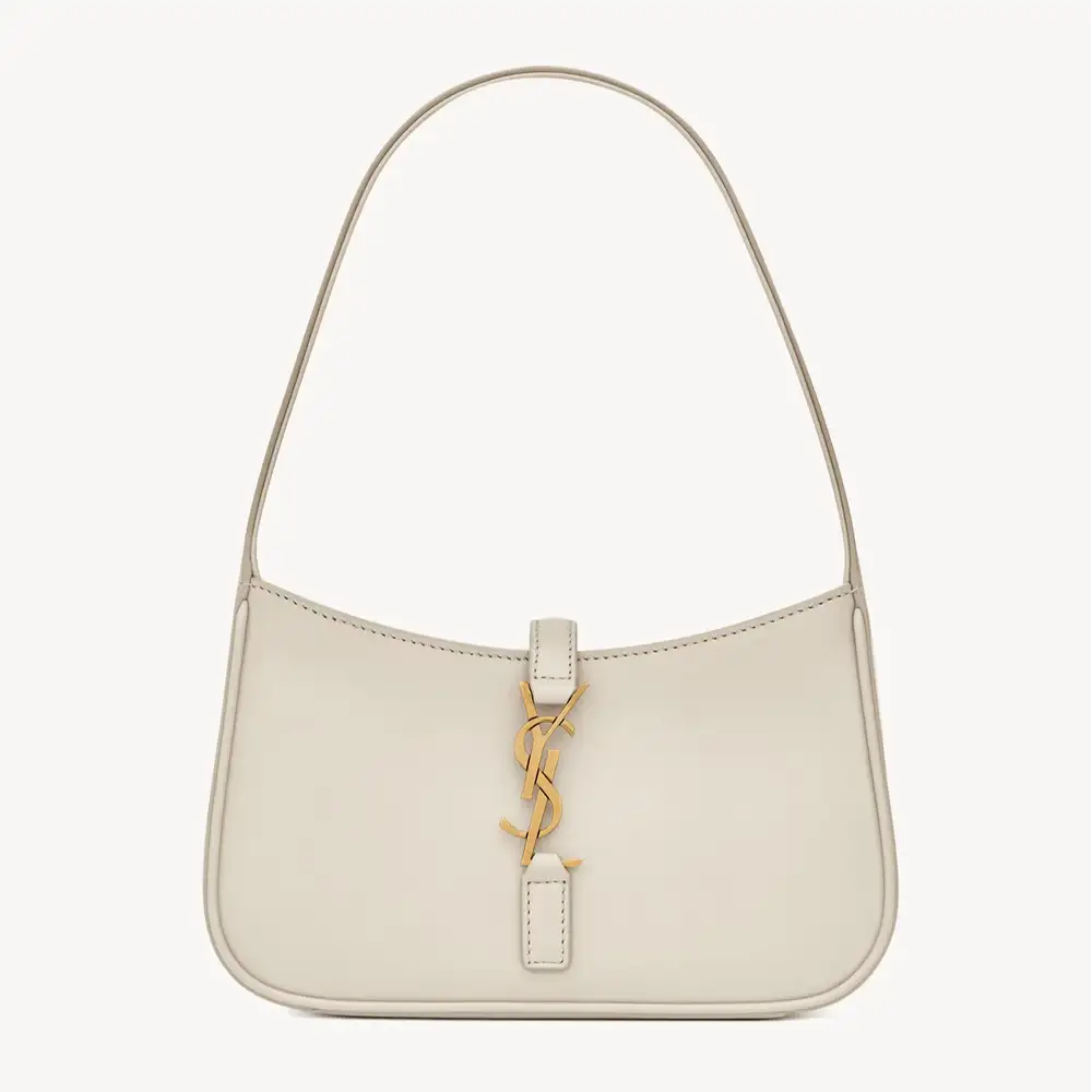 Saint Laurent Mini Le 5 À 7 In Smooth Leather Blanc Vintage