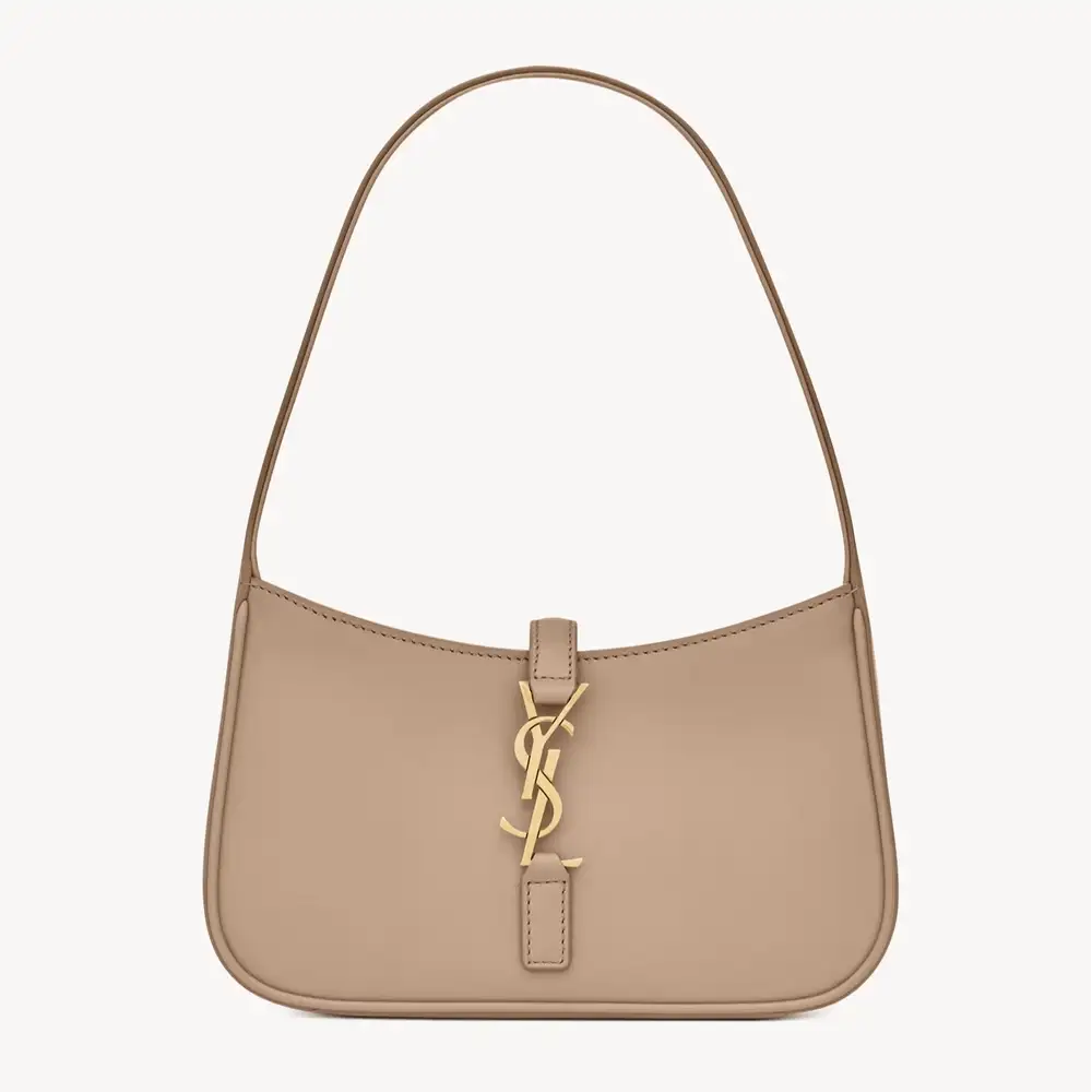 Saint Laurent Mini Le 5 À 7 In Smooth Leather Dark Beige