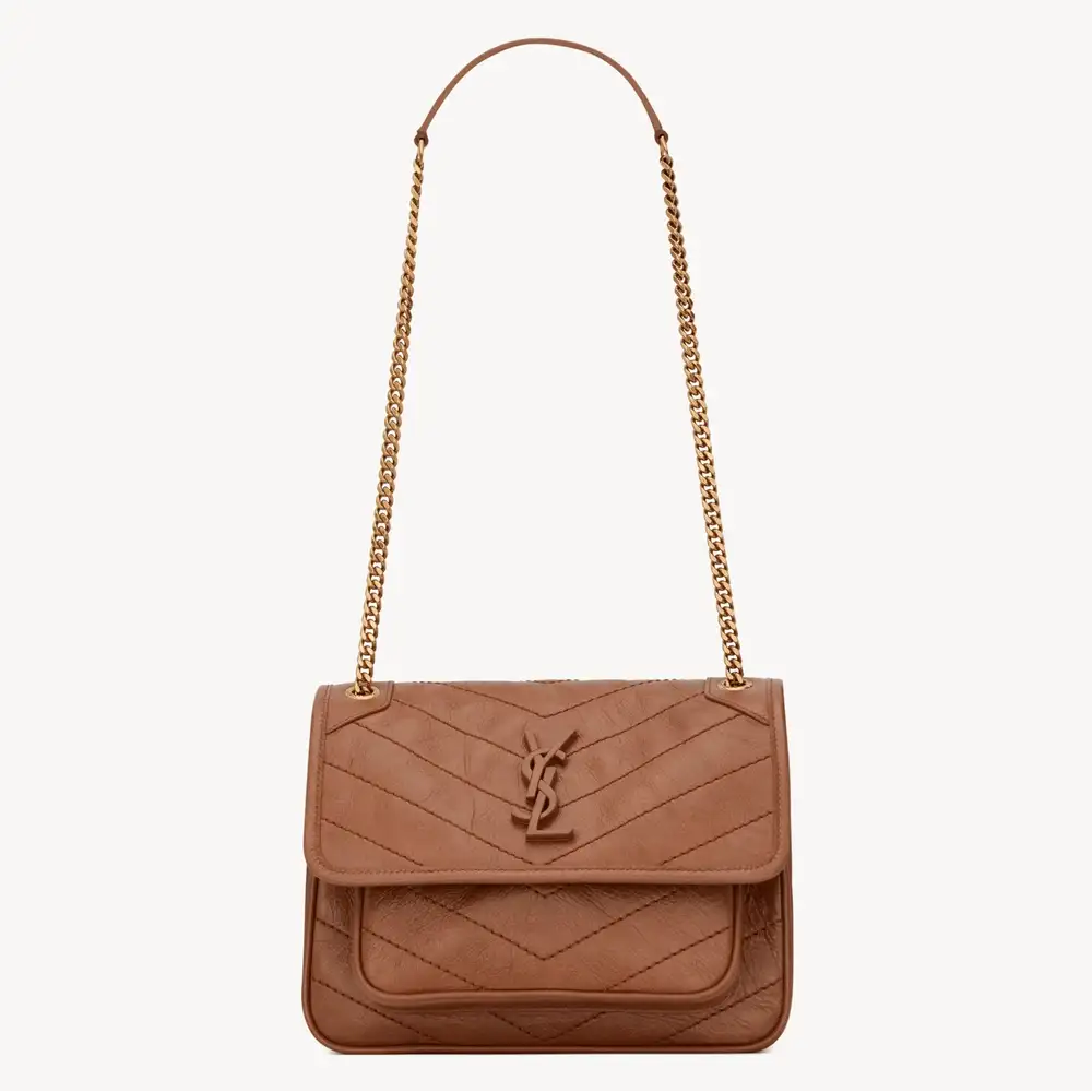 Saint Laurent Niki Baby In Vintage Leather Light Caramel